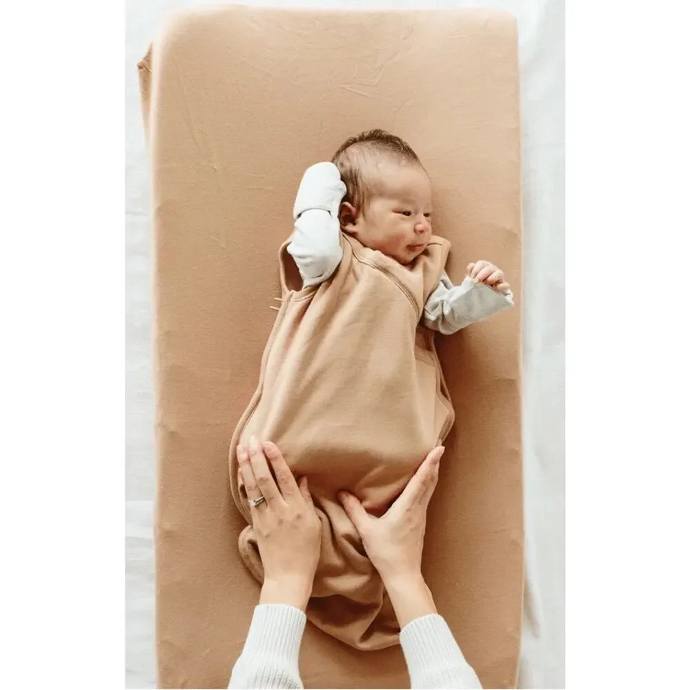 Goumi Baby‎ Nursery Changing Pad Cover Bamboo Organic Cotton Sandstone Tan Beige